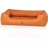 Knuffelwuff orthopädisches Hundebett aus Kunstleder Lovelock terracotta M-L