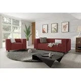 s-style möbel Couch Cord 2-Sitzer + Sessel Rot
