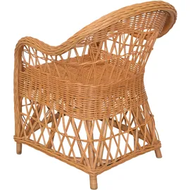 Hofmann Living And More Relaxsessel Handgeflochten 65 x 85 x 65 cm Gelb ohne Kissen