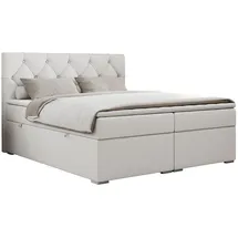 MKS Boxspringbett 140 x 200 cm H3 Weiß