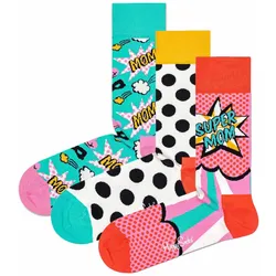 Happy Socks Damen Socken, 3er Pack - Mother ́s Day, Geschenkbox, gemischte Farben Mothers Day 36-40