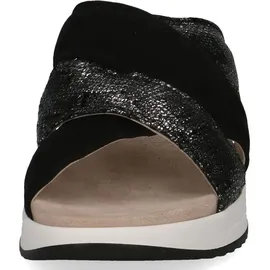 CAPRICE Damen Pantoletten aus Leder Glitzer, Schwarz (Black Comb), 41 EU, - 41 EU