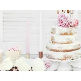 Partydeco Stabkerzen 24cm x 10 Stück Leuchterkerzen Tafelkerzen Spitzkerzen für Geburtstag Hochzeit Party Weihnachtskerzen Adventskerzen Weiß Matt