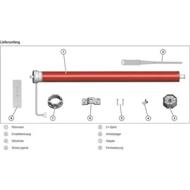 SuperRollo Funkgesteuerter Rollladenmotor RM20MMB - superrollo - SR20925 - Durchmesser 60 mm - 20 Nm), - max. Rollladengewicht 44 kg),