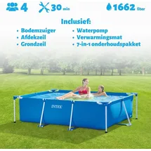 Intex Pool mit rechteckigem Rahmen 220 x 150 x 60 cm mit Zubehör – 2827097 Blau No Size