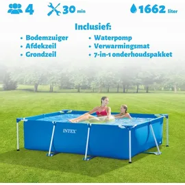 Intex Pool mit rechteckigem Rahmen 220 x 150 x 60 cm mit Zubehör – 2827097 Blau No Size