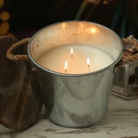 MARELIDA XL Duftkerze Citronella im Metalleimer mit Deckel 3-Docht
