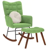 vidaXL Schaukelstuhl mit Hocker Samt 61 x 78 x 98 cm Hellgrün