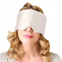 LILYSILK Seide Schlafmaske 19 Momme Echte Maulbeerseide Hautfreundliche Augenmaske mit Klettverschluss für Frauen und Männer Augenbinde(Natürliches Weiß)