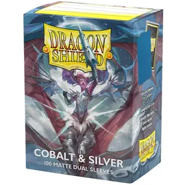 Dragon Shield Matte Dual Standard Size Card Sleeves Blau/Silber 100 Stück