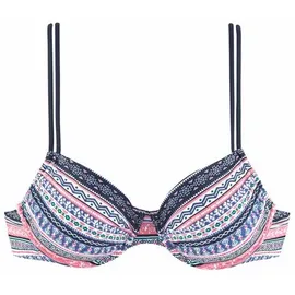 s.Oliver Bügel-Bikini-Top Damen blau-rosé-gestreift Gr.38 Cup B
