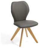 Niehoff Sitzmöbel Colorado Trend-Line Design-Stuhl Eichengestell - Leder Napoli schiefergrau
