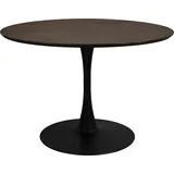 White Label Esstisch Raku Ø 110 cm Holz Schwarz