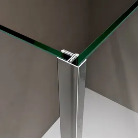 doporro Duschwand Walk-In Dusche Duschtrennwand 100x140cm mit rechteckigem Stabilisator Eckdusche aus 8mm ESG-Sicherheitsglas Klarglas inkl. Nanobeschichtung