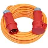 CEE Starkstromkabel H07BQ-F 400V Kabel 32A 5x6mm2 mit MENNEKES Phasenwender Stecker und Kupplung (40 Meter)