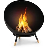 Blumfeldt Fireball Wood kippbare Stahl-Feuerschale Garten Terrasse ø Holz