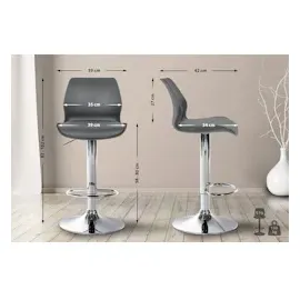 CLP 2er Set Barhocker Gilbert I Mit Gepolsterter Sitzfläche Aus Kunstleder I Höhenverstellbar, Drehbar Mit Fußstütze Und Rückenlehn