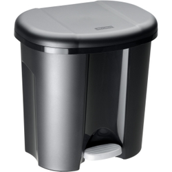 Rotho Mülleimer Trennsystem DUO, 20 Liter, Zweiteilige Abfalleimer 2 x 10 Liter mit Tretmechanismus , Farbe: schwarz