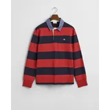 Gant Langarmshirt REG CHAMBRAY STRIPE HEAVY RUGGER rot L