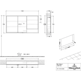 Villeroy & Boch My View+ 140 cm Schwarz