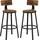 VASAGLE Barhocker 2er Set ergonomisch Holz Metall 2er Set  Braun/Schwarz