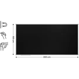 ALLboards Kreidetafel 200 x 100 cm Schwarz