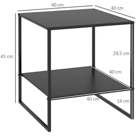 Homcom Nachttisch 40 x 40 x 45 cm Schwarz
