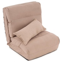 Schlafsessel Khaki 220 x 60 x 14 cm verstellbarer Lounger Bodensessel Einzelsofa