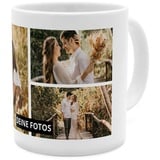 PhotoFancy® - Fototasse 'Collage' - Personalisierte Tasse mit eigenem Foto - Weiß - Layout Collage 3 Bilder