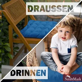 NatureMark Stuhlkissen 40 x 40 cm Blau