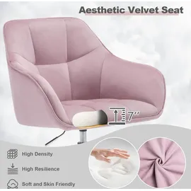 Woltu Drehstuhl Samt Rosa