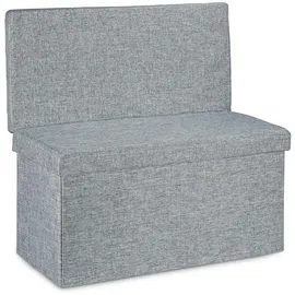Relaxdays Faltbarer Sitzhocker mit Lehne L grau