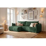 Fun Möbel Ecksofa Schlafsofa Stoff 2-Sitzer Grün
