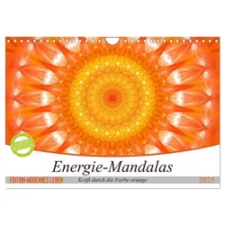 Energie - Mandalas in orange (Wandkalender 2025 DIN A4 quer), CALVENDO Monatskalender