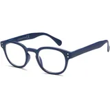 NEW VISION Lesebrille, Lesebrille Damen, Lesebrille Blaulichtfilter, Retro Computer Lesebrille für Unisex, NV1140-B (BLAU, 2.5, Diottria)