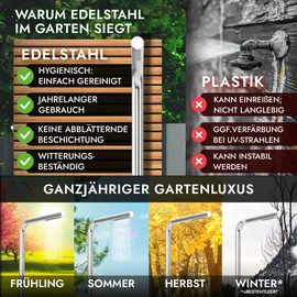 lawa living and lifestyle Gartendusche Edelstahl Silber 0,06 m x 0,41 m