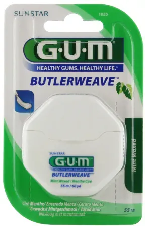 Gum Butlerweave Gewachste Webseide 54,8m Zahnseide Minz-Geschmack 1 Stück (1155)