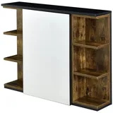 [en.casa] Badezimmerschrank Harstad 64x80x20 cm Dunkler Holzton / Schwarz