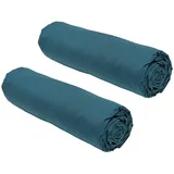 Today Spannbettlaken Baumwolle 140 x 190 cm Türkisgrün/Blau 2 St.