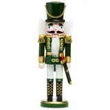 SIKORA NK-I Deko Nussknacker Figur aus Holz Verschiedene Motive 3 Größen, Größe:Höhe ca. 28 cm, Farbe/Modell:Soldat grün Weiss