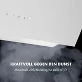 Klarstein Dunstabzugshaube 60cm, Abluft/Umluft-Dunstabzugshaube mit RGB-LEDs, Leistungsstarke Abzugshaube 594 m3/h Luftstrom, Schräghaube mit En... - Weiß