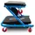 BITUXX Werkstatthocker Stahl/Vinyl blau/rot mit 6 Universalrädern