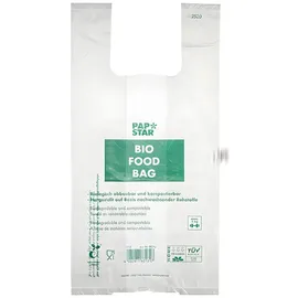Papstar Hemdchen-Tragetaschen, Bio-Folie 55 cm x 28 cm x 20 cm transparent Knotenbeutel auf Rolle