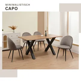 Albatros Esszimmerstuhl CAPO Samt grau 4er Set