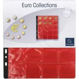 Exacompta 96002E 3er Pack Münzenhüllen für jeweils 20 Münzen in 40 mm, inklusive 3 rote Register, passend zum Münzalbum Numismatik
