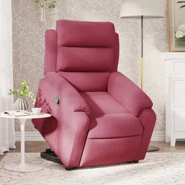 vidaXL Relaxsessel mit Aufstehhilfe Samt 144,5 x 82 x 0 cm Weinrot