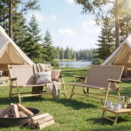 MCW Bambus Campingbank 117 x 0 x 0 cm Weiß