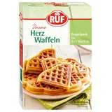 RUF Herzwaffeln, Backmsichung für 14 Waffeln, Waffelteig zum Backen im Waffeleisen, vegan