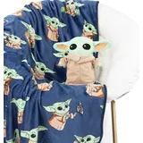 Jay Franco Star Wars Set „The Mandalorian“ Grogu Plüsch-Minikissen Buddy & 130 x 150 cm weiche Decke mit Kissen Set für Kinder, supersoftes Baby Yoda Kuschelset 2-teilig