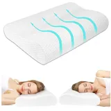 luxuskollektion Orthopädisches Memory Schaum Schlafkissen 80 x 40 cm Weiß
